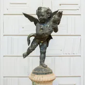 19th C. Bronze Fountain Figure After Andrea del Verrocchio