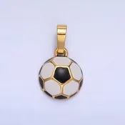24K Gold Filled Soccer Football Sports Enamel Pendant