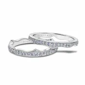 14K “Namaste” Sculpted Stackable Diamond Eternity Band Pair