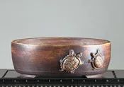 Glazed Oval Bonsai Pot by Dale Cochoy STAP1006