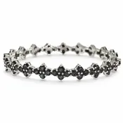 Asher Bangle Sterling Silver Black Diamond
