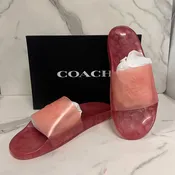 Coach Candy Pink Ulyssa Rubber Slides Womens Size 11