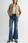 After Dark Mid Rise Wide Leg Flare Jeans