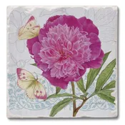 Butterflies and Peony Tile Coaster