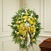 Deepest Sympathies Standing Spray - Yellow   91284