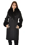 CASHMERE COAT WITH FOX CUFF & COLLAR — The Fur Source of NY