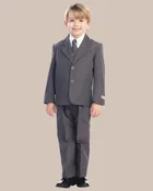 5-Piece Boy’s 2-Button Dress Suit – Charcoal Gray