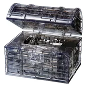 3D Crystal Puzzle - Black Treasure Chest: 52 Pcs