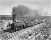 AT&SF 4-8-4 Northern  2907 and Heavyweight Passenger Consist at East Summit Switch in the Cajon Pass – 1951