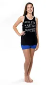 Sugar and Bruno Athlete Artist Rebel Tank, Black D9633