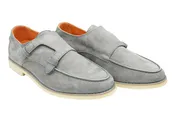 Andrea Ventura Master 2 Laces Solid Suede Elastic Monk Strap Slip-On Shoes