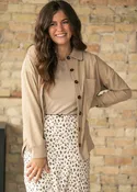 Collared Patch Pocket Cardigan