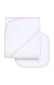 3 Marthas Pique Infant Hooded Towel & Wash Cloth