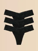 3 Pack DreamEase™ Low Rise Thongs Black