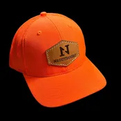 N1 Outdoors® Blaze Orange Leather Patch Hat