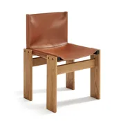 Afra & Tobia Scarpa Leather and Wood Monk Dining Chair