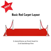 10‑Foot Red Carpet Rental Kit with Stanchions & Ropes