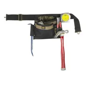 CLC Tool Works 1245 Tool Apron, 46 in Waist, Polyester, Black/Brown, 5 -Pocket