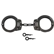1912 Lightweight Black Handcuffs, Dual Keyways, High Security Keys