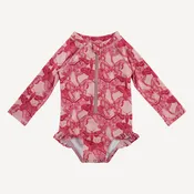 long sleeve zip front ruffle swimsuit | moth wallpaper | swim