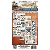 49 and Market Rust and Revs Rub On Transfers Embellishments