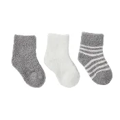Barefoot Dreams Infant CozyChic Lite® Socks 3-Pack - Pewter/Pearl