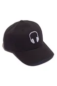 BLACK/DUSK ORGANIC CANVAS SNAPBACK; WHITE HEADPHONES