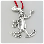 American Sterling Silver Handwrought Ornament, Dr. Seuss's Cat in the Hat, Hand & Hammer, Woodbridge, VA, 2001