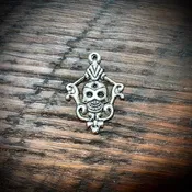 Antique Silver Plated Pewter Skull