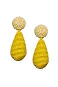 ALENA YELLOW GLASS BEADED DROP EARRINGS