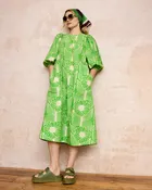 Bella Puff Sleeve Dress Moonflower Spring Green