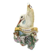 2026 NEW Jay Strongwater Baby's First Christmas Holiday Glass Ornament SDH20158-250