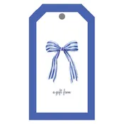 Striped Bow Print Gift Tags Blue