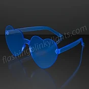 Blue Heart Shades Cute Glasses, Non-Light Up