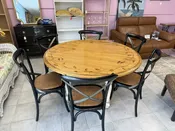 Cottage Chic Wood dining table and 6 chairs