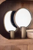 Antique Gold Tabletop Mirrors - Set of 2