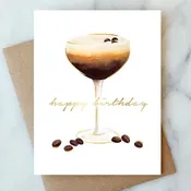 Espresso Martini Happy Birthday Greeting Card