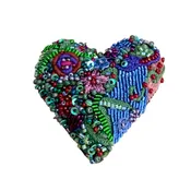 Embroidered Brooch India - Blooming Heart