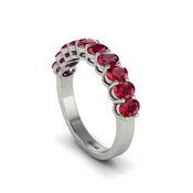 10 Stone Ruby Oval Cut Wedding Band Ring - Harriet No. 12