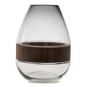 10" Designer Wood Wrapped Glass Vase