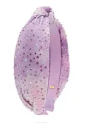 Bari Lynn Cotton Jeweled Knot Headband - Purple Tie Dye