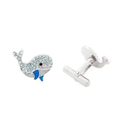 Swarovski Crystal Whale Cufflinks