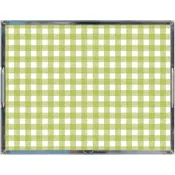 Acrylic Tray - Gingham Green