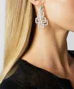 Affinity Drop Earrings | 9 Link with Green Emerald & Diamonds