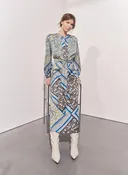Alida Green Scarf Print Maxi Dress