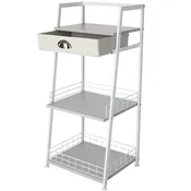 Freestanding Ladder Shelf with Drawer - 3 Shelves - 31"H