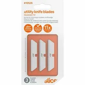 Slice Rounded Tip Ceramic Utility Blades - 2.60" Length - Non-conductive, Non-magnetic, Rust Resistant, Reversible, Non-sparking - Zirconium Oxide - SLI10526