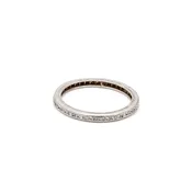 0.06 Carat Round Brilliant G I2 Diamond Platinum Band Ring