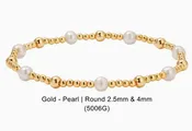 2.5/4MM Gold & Pearl Bracelet