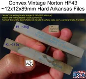 Convex Vintage Norton HF43 ~12x12x89mm Hard Arkansas Stone Razor File Hones | Made in USA FREE USA SHIPPING